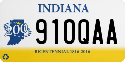IN license plate 910QAA