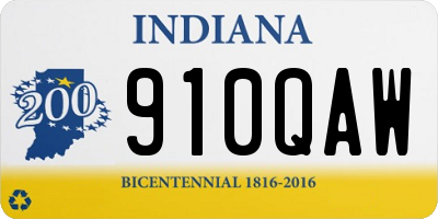 IN license plate 910QAW