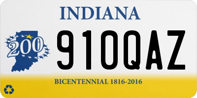 IN license plate 910QAZ