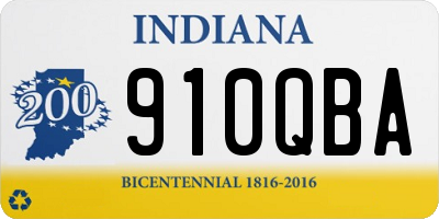 IN license plate 910QBA