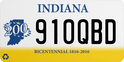IN license plate 910QBD