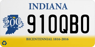 IN license plate 910QBO