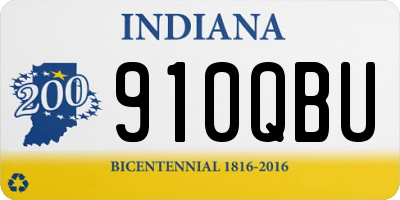 IN license plate 910QBU
