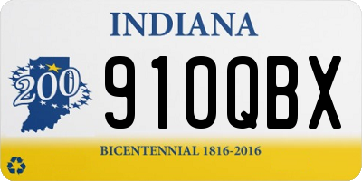 IN license plate 910QBX