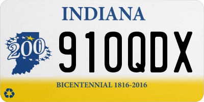 IN license plate 910QDX