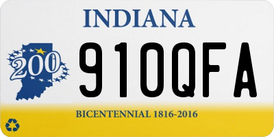 IN license plate 910QFA
