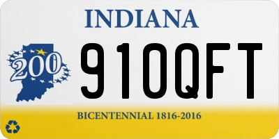 IN license plate 910QFT