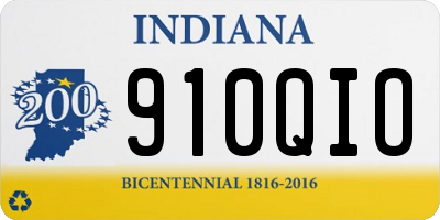IN license plate 910QIO