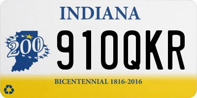 IN license plate 910QKR