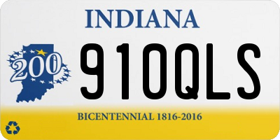 IN license plate 910QLS