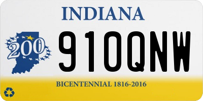 IN license plate 910QNW