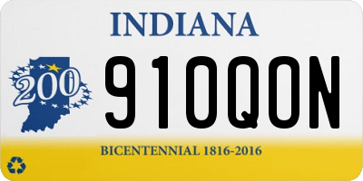 IN license plate 910QON