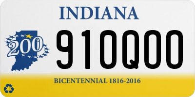 IN license plate 910QOO