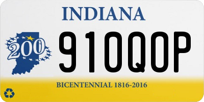 IN license plate 910QOP