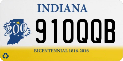 IN license plate 910QQB