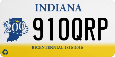 IN license plate 910QRP
