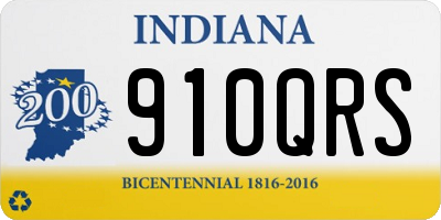 IN license plate 910QRS