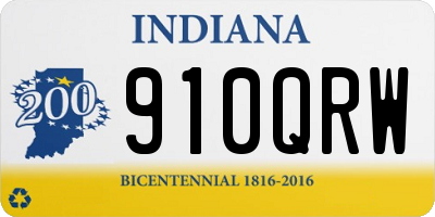 IN license plate 910QRW