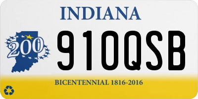 IN license plate 910QSB