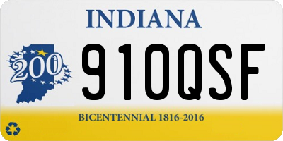 IN license plate 910QSF