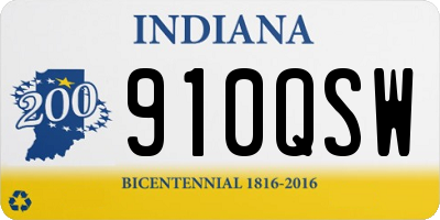 IN license plate 910QSW