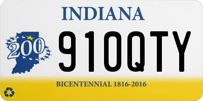 IN license plate 910QTY