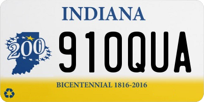 IN license plate 910QUA