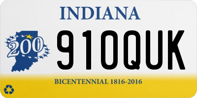 IN license plate 910QUK