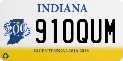 IN license plate 910QUM