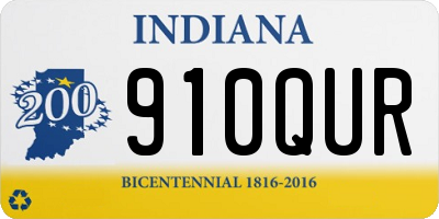 IN license plate 910QUR