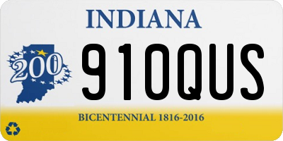 IN license plate 910QUS