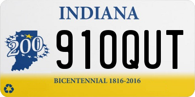 IN license plate 910QUT