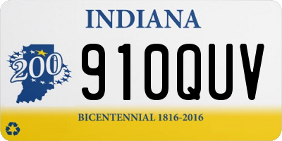 IN license plate 910QUV