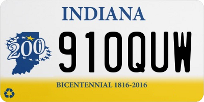 IN license plate 910QUW