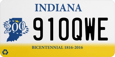 IN license plate 910QWE
