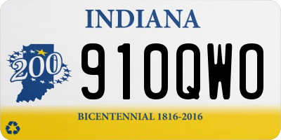 IN license plate 910QWO