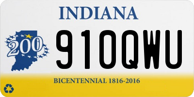IN license plate 910QWU