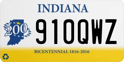 IN license plate 910QWZ