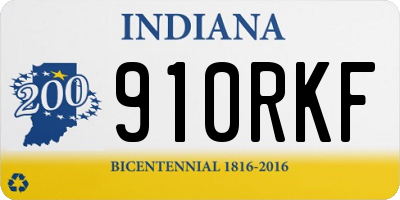 IN license plate 910RKF