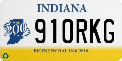 IN license plate 910RKG