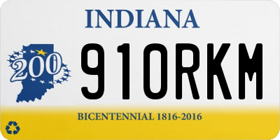 IN license plate 910RKM
