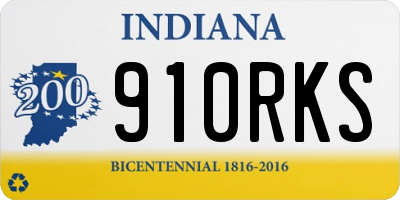 IN license plate 910RKS
