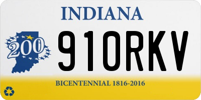 IN license plate 910RKV