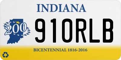 IN license plate 910RLB