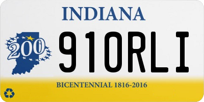 IN license plate 910RLI