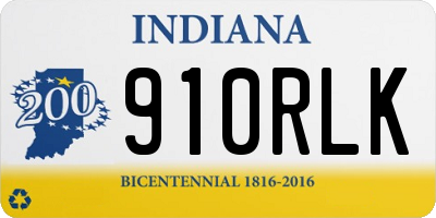 IN license plate 910RLK