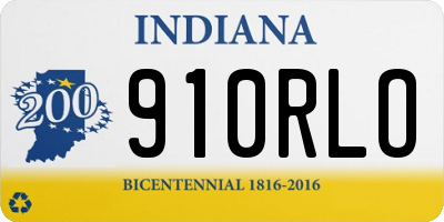 IN license plate 910RLO