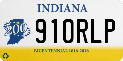 IN license plate 910RLP