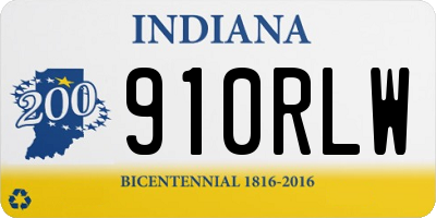 IN license plate 910RLW