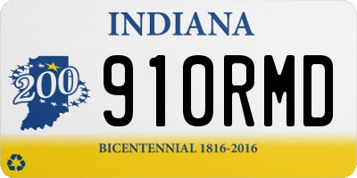 IN license plate 910RMD